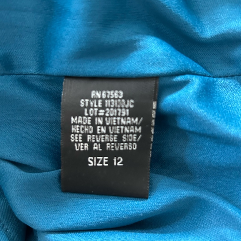 Teal One-Shoulder Ruffle Dress - Picture 10 of 10